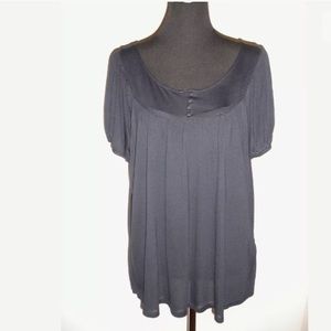 HOBBS London Navy Blue Scoop Modal Jersey Top